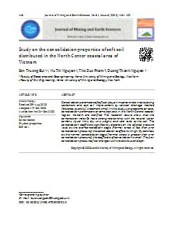 Study on the consolidation properties of soft soil distributed in the North Center coastal area of Vietnam