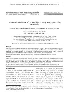 Tự động phân tách đối tượng hố trên mặt đường sử dụng các kỹ thuật xử lý ảnh