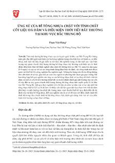 Ứng xử của bê tông nhựa chặt với tính chất cốt liệu đá dăm và điều kiện thời tiết bất thường tại khu vực Bắc Trung Bộ