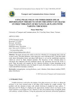 Using phase field and third-Order shear deformation theory to study the effect of cracks on free vibration of rectangular plates with varying thickness