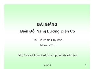 Bài giảng Biến đổi năng lượng điện cơ