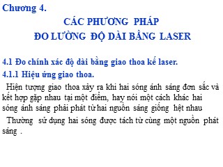 Bài giảng Các phương pháp đo lường độ dài bằng laser