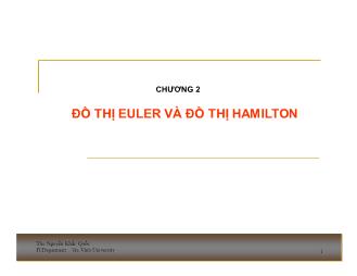 Bài giảng Cấu trúc dữ liệu và giải thuật - Chương 2: Đồ thị Euler và đồ thị Hamilton