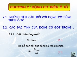 Bài giảng Cơ học chất lưu - Chương 2: Động cơ trên ô tô - Phan Văn Huấn