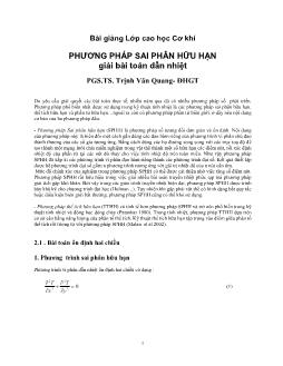 Bài giảng Cơ khí - Trịnh Văn Quang