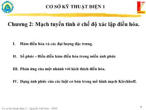 Bài giảng Cơ sở kĩ thuật điện 1 - Chương 2: Mạch tuyến tính ở chế độ xác lập điều hòa