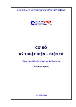 Bài giảng Cơ sở kỹ thuật Điện-Điện tử - Ngô Đức Thiện