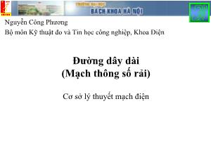 Bài giảng Đường dây dài (Mạch thông số rải)