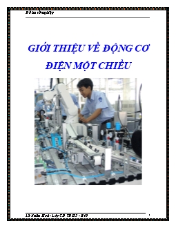 Bài giảng Giới thiệu về động cơ điện một chiều