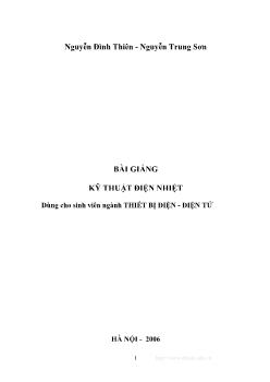 Bài giảng Kĩ thuật điện nhiệt