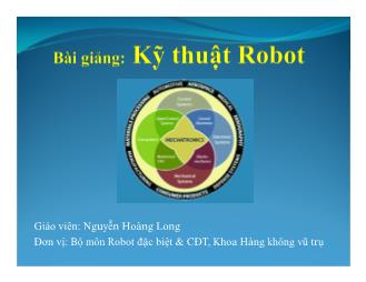 Bài giảng Kỹ thuật Robot