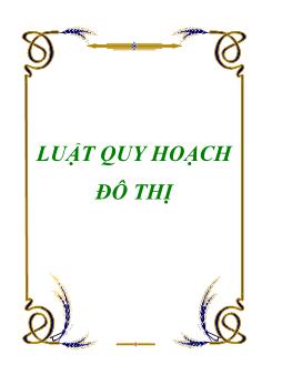 Bài giảng Luật quy hoạch đô thị