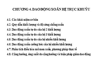 Bài giảng Lý thuyết ô tô - Chương 4: Dao động xoắn hệ trục khuỷu