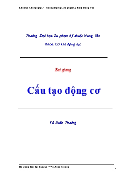 Bài giảng môn Cấu tạo động cơ