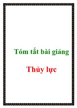 Bài giảng môn học Thủy lực