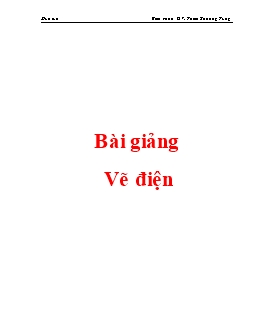 Bài giảng môn học Vẽ điện