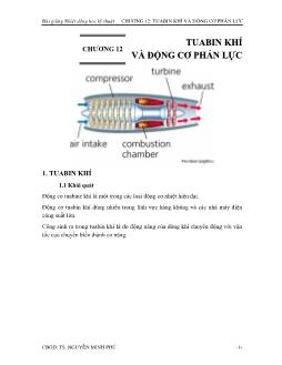 Bài giảng Nhiệt động học kĩ thuật - Chương 12: Tuabin khí và động cơ phản lực