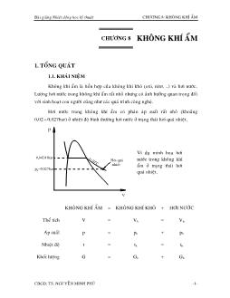 Bài giảng Nhiệt động học kĩ thuật - Chương 8: Không khí ẩm