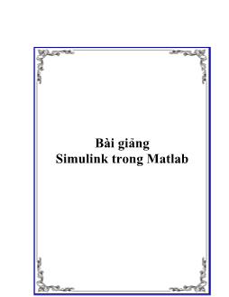 Bài giảng Simulink trong Matlab