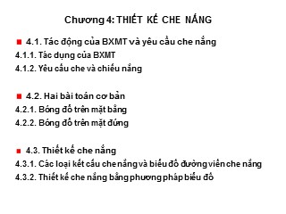 Bài giảng Thiết kế che nắng