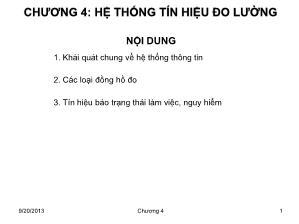 Bài giảng Trang bị điện ô tô - Chương 4: Hệ thống tín hiệu đo lường