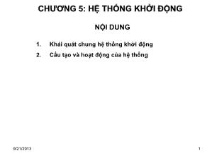 Bài giảng Trang bị điện ô tô - Chương 5: Hệ thống khởi động