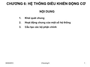 Bài giảng Trang bị điện ô tô - Chương 6: Hệ thống điều khiển động cơ