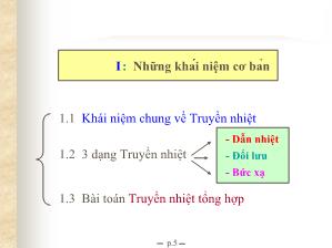 Bài giảng Truyền nhiệt VP - Bài 1: Những khái niệm cơ bản