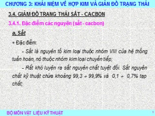 Bài giảng Vật liệu kĩ thuật - Chương 3: Khái niệm về hợp kim và giản đồ trạng thái