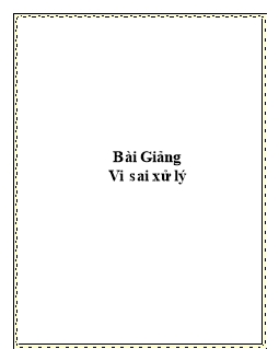 Bài giảng Vi sai xử lý