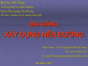 Bài giảng Xây dựng nền đường - Chương 1 - Nguyễn Biên Cương
