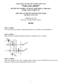 Đề thi tốt nghiệp cao đẳng nghề môn Lý thuyết chuyên môn nghề