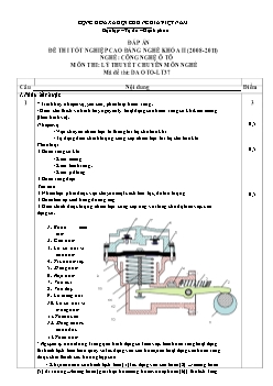 Đề thi tốt nghiệp môn Lý thuyết chuyên môn nghề ô tô (Kèm đáp án) - Đề số 1