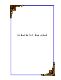 Giáo Trình Bài Tập Kỹ Thuật Lập Trình