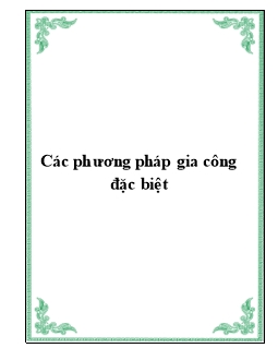 Giáo trình Các phương pháp gia công đặc biệt