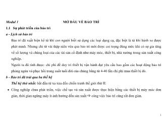 Giáo trình Dịch vụ bảo trì và sửa chữa máy - Bài 1: Mở đầu về bảo trì