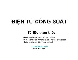 Giáo trình Điện tử công suất - Chương 1+2