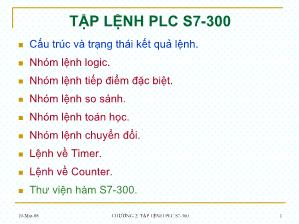 Giáo trình Điều khiển lập trình - Chương 2: Tập lệnh PLC S7-300