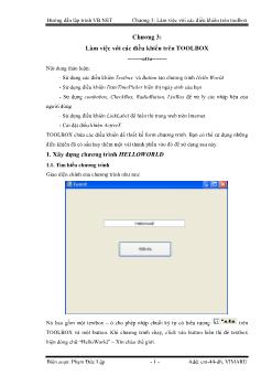 Giáo trình Hướng dẫn lập trình VB.Net - Chương 3: Làm việc với các điều khiển trên TOOLBOX - Phạm Đức Lập