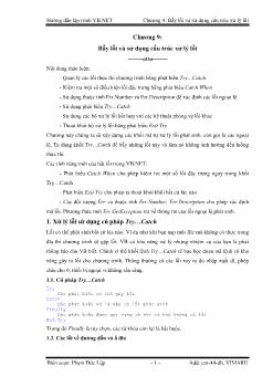 Giáo trình Hướng dẫn lập trình VB.Net - Chương 9: Bẫy lỗi và Sử dụng cấu trúc xử lý lỗi - Phạm Đức Lập