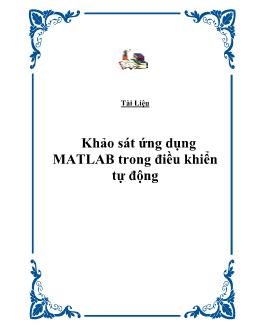 Giáo trình Khảo sát ứng dụng MATLAB trong điều khiển tự động