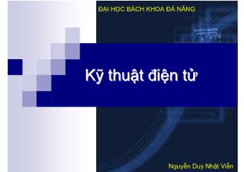 Giáo trình Kỹ thuật điện tử - Nguyễn Duy Nhật Viễn