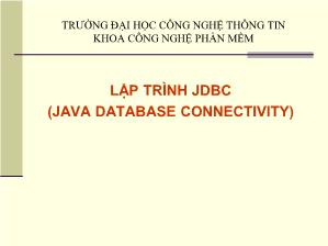 Giáo trình Lập trình Java - Chương 6: Lập trình JDBC (java database connectivity)