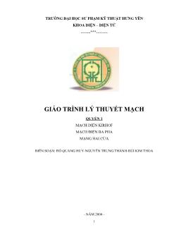 Giáo trình Lý thuyết mạch