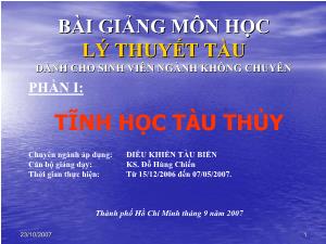 Giáo trình Lý thuyết tàu