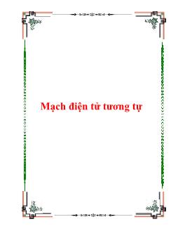 Giáo trình Mạch điện tử tương tự