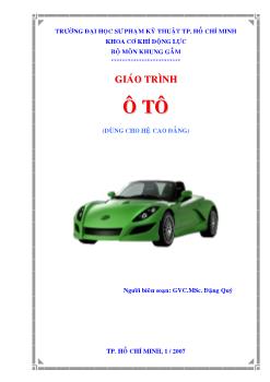 Giáo trình Ô tô (Chuẩn kiến thức)