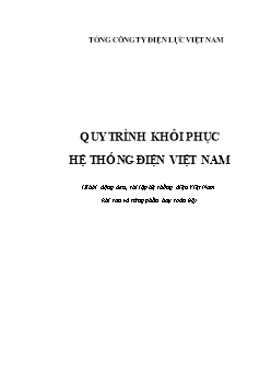 Giáo trình Quy trình khôi phục hệ thống điện Việt Nam