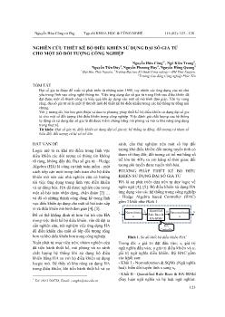 Nghiên cứu thiết kế bộ điều khiển sử dụng đại số gia tử cho một số đối tượng công nghiệp