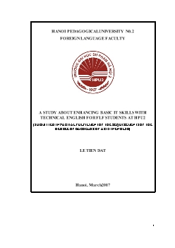 A study about enhancing basic it skills with technical english for flf students at  Hpu2